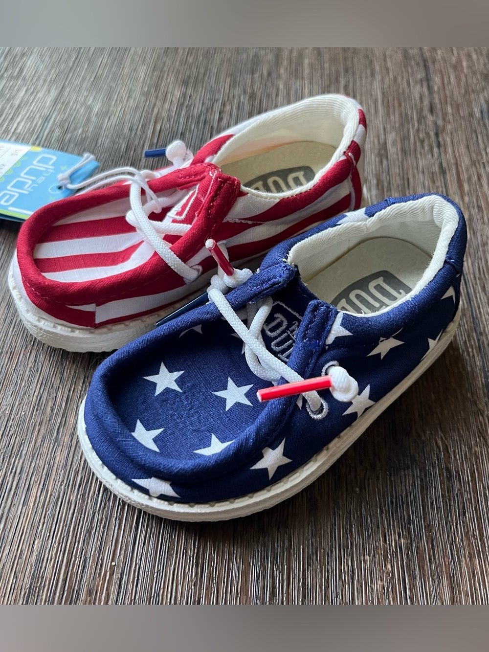 NWT Hey Dude Wally Stars and Stripes USA patriotic slip on shoes K5 5C